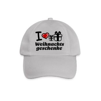 I Love Weihnachtsgeschenke  - Baseballkappe - Grau - Vorne