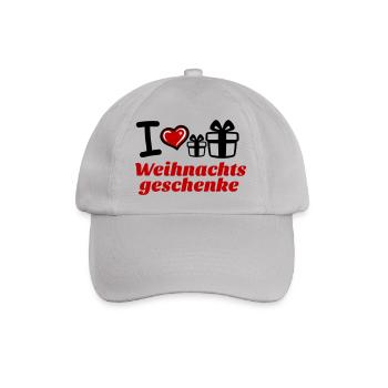 I Love Weihnachtsgeschenke  - Baseballkappe - Grau - Vorne