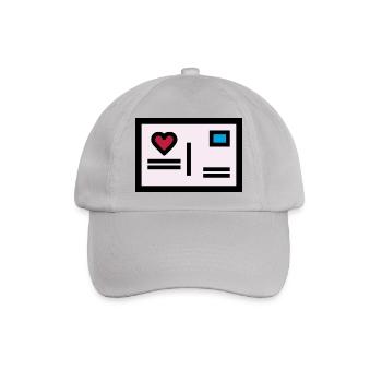 Liebesbrief Postkarte zum Valentinstag - Baseballkappe - Grau - Vorne