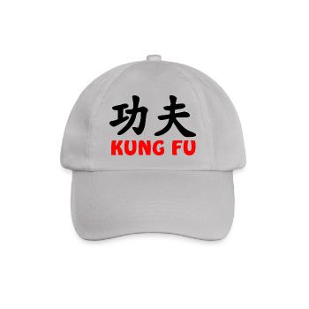 Kung Fu und Text rot - Baseballkappe - Grau - Vorne