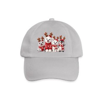 Fröhliche Weihnachtstiere mit Rentiergeweih - Baseballkappe - Grau - Vorne