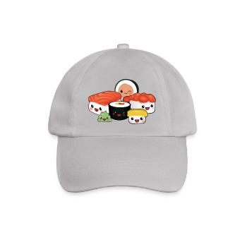 happy Sushi Family - Baseballkappe - Grau - Vorne