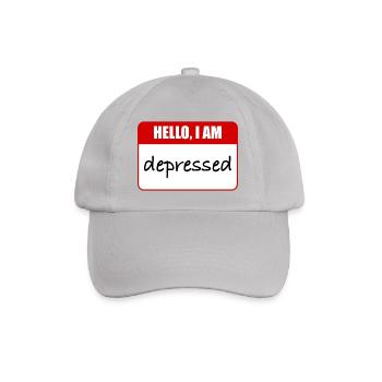 Hallo, ich bin depressiv - Baseballkappe - Grau - Vorne