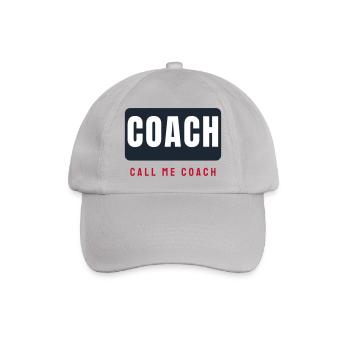 Coach Schriftzug Balken - Trainer Team Sport - Baseballkappe - Grau - Vorne