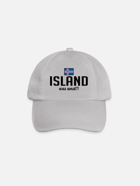 Island was sonst Spruch Skandinavien Urlaub - Baseballkappe - Grau