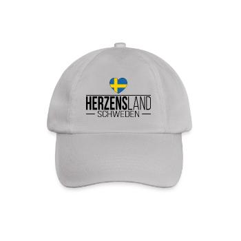 Herzensland Schweden Skandinavien Urlaub Reise - Baseballkappe - Grau - Vorne
