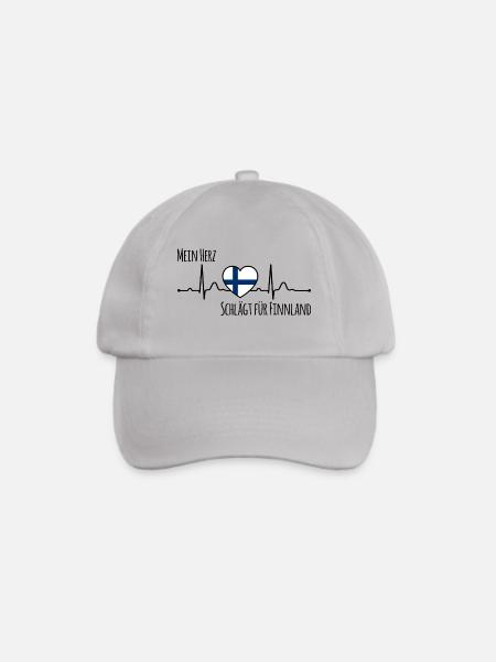 Mein Herz schlägt für Finnland Skandinavien - Baseballkappe - Grau