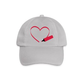 Textmarker, i love - Baseballkappe - Grau - Vorne