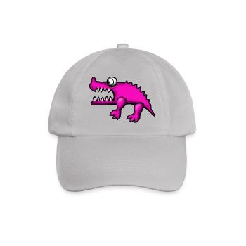 Krokodil Pink - Baseballkappe - Grau - Vorne