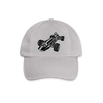 Rennwagen / Race Car 02_schwarz - Baseballkappe - Grau - Vorne