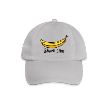 Banana Gains Banane Sport Fitness Gym Geschenk - Baseballkappe - Grau - Vorne