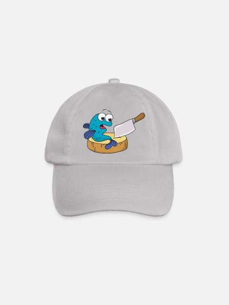 Fisch Messer Beil - Baseballkappe - Grau