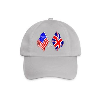 Flagge USA und Flagge England - Baseballkappe - Grau - Vorne