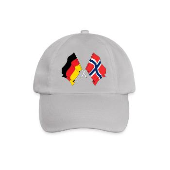 Flagge von Deutschland und Flagge Norwegen - Baseballkappe - Grau - Vorne