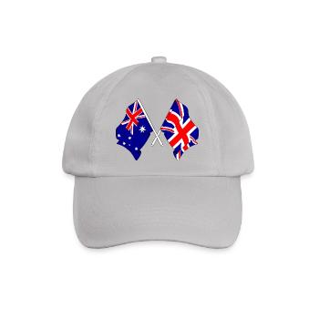 Flagge von Australien und Flagge von England - Baseballkappe - Grau - Vorne