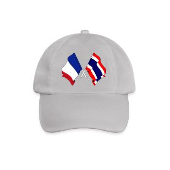 Flagge Frankreich Thailand - Baseballkappe - Grau - Vorne