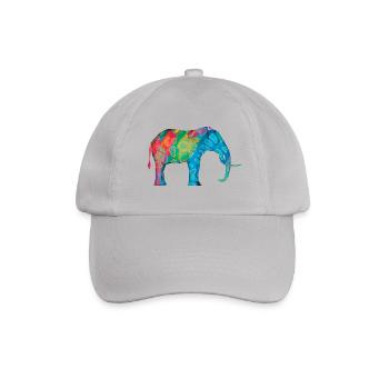 Farbiger Elefant mit der ursprünglichen Hans Hansen-Zeichnung - Baseballkappe - Grau - Vorne