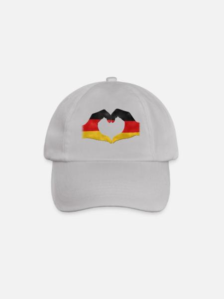 Hand-Herz Deutschland Flagge 010 - Baseballkappe - Grau