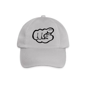 Finger Punkt - Baseballkappe - Grau - Vorne