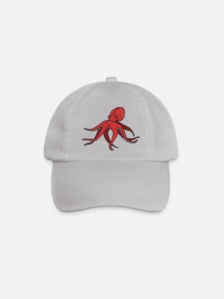 tintenfisch giant octopus krake kalmar sepien fish - Baseballkappe - Grau
