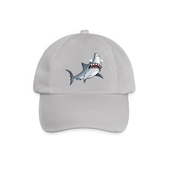 lustiger Haifisch - Baseballkappe - Grau - Vorne