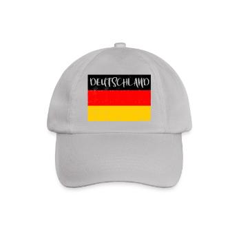 Deutschlandfahne, Deutschlandflagge, Weltmeister - Baseballkappe - Grau - Vorne