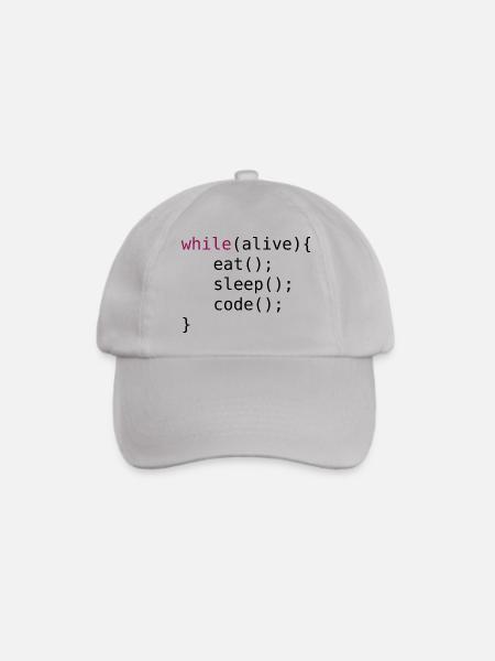Lustiger Code Quellcode - Baseballkappe - Grau