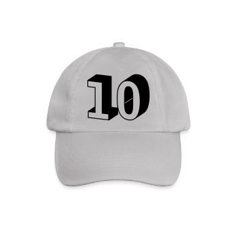 Nummer - 10 - Baseballkappe - Grau - Vorne