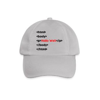 Hallo Welt HTML – Lustiges Programmierer & Coding  - Baseballkappe - Grau - Vorne