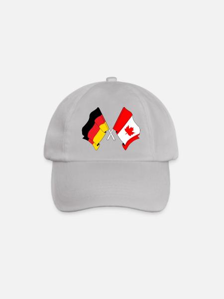 Flagge von Deutschland und Flagge Kanada - Baseballkappe - Grau