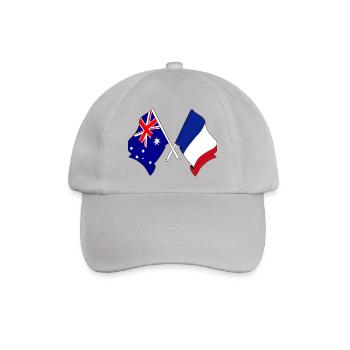 Flagge von Australien und Flagge von Frankreich - Baseballkappe - Grau - Vorne