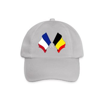 Flagge von Frankreich und Flagge von Belgien - Baseballkappe - Grau - Vorne