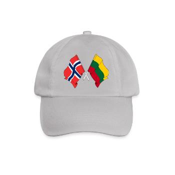 Flagge Norwegen, Flagge Litauen - Baseballkappe - Grau - Vorne