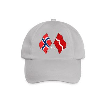 Flagge Norwegen, Flagge Lettland - Baseballkappe - Grau - Vorne
