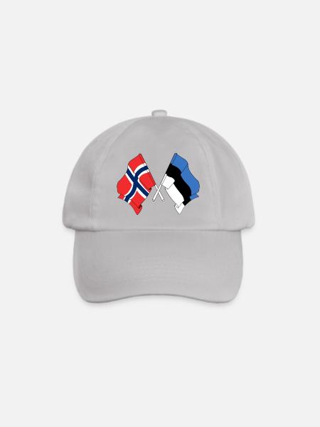 Flagge Norwegen, Flagge Estland - Baseballkappe - Grau
