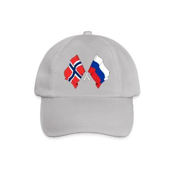 Flagge Norwegen, Flagge Russland - Baseballkappe - Grau - Vorne