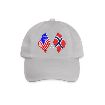 Flagge USA, Flagge Norwegen - Baseballkappe - Grau - Vorne