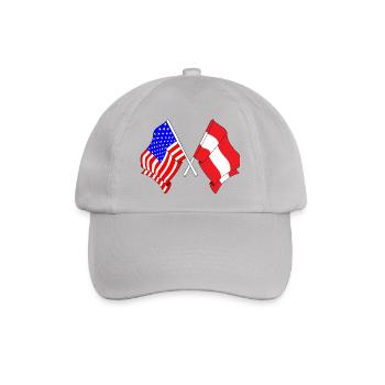 Flagge USA, Flagge Österreich - Baseballkappe - Grau - Vorne