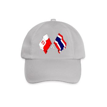 Flagge Polen, Thailand - Baseballkappe - Grau - Vorne