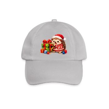 Niedlicher Igel Weihnachtsmann-hut - Baseballkappe - Grau - Vorne