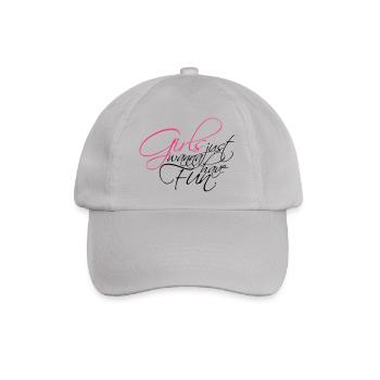 serifen cool design logo girls just wanna have fun - Baseballkappe - Grau - Vorne