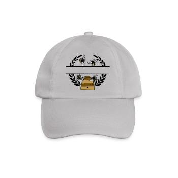 Bienenbanner mit Bienenstock - Baseballkappe - Grau - Vorne