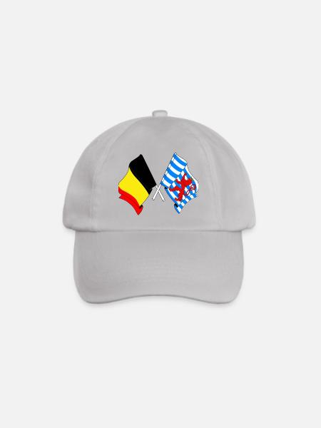 Flagge von Belgien, Luxemburg - Baseballkappe - Grau