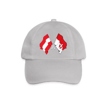 Österreich & Wien-Kreuzflaggen - Baseballkappe - Grau - Vorne