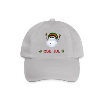 Rasta Schneemann God Jul - Schwedisch - Baseballkappe - Grau - Vorne