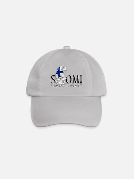 Suomi - Gnome - Nisse - Finnland - Baseballkappe - Grau