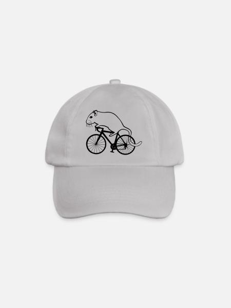 Rennmaus auf Rennrad - Baseballkappe - Grau
