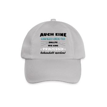 Krankenschwester - Prinzessin - Baseballkappe - Grau - Vorne