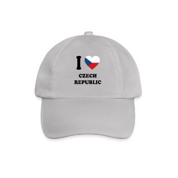 i love home land geschenk CZECH REPUBLIC - Baseballkappe - Grau - Vorne