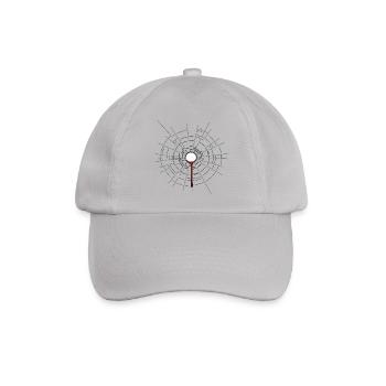 Einschussloch. Cool. Geschenk. Lustig. - Baseballkappe - Grau - Vorne